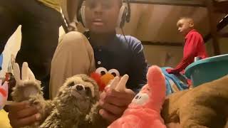 My autistic son loves playing with his stuffed animals