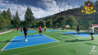 Cross training - Paro FC players enjoy a game of Pickleball