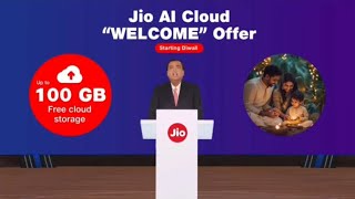 Jio AI Cloud 100 GB Free Storage Price, Welcome Offer