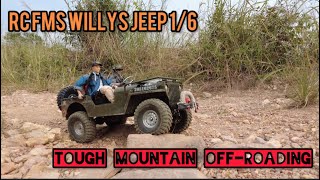 RC FMS Willys Jeep 1/6 Difficult mountain road off road リモコンカーオフロード車 オフロード走行