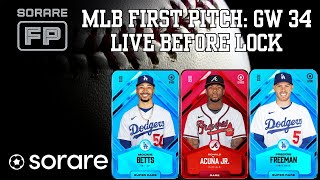 Sorare First Pitch: MLB GW34 Live Before Lock