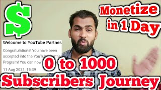 0 to 1000 Subscribers | Monetize in 1 Day | How to Grow YouTube Channel