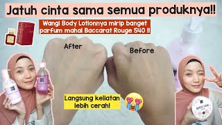 Review Body Scrub Romansa, Shower Scrub Pomegrante & Body Lotion Charming dari Scarlett Whitening