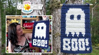 Ghost BOO! Wall Hanging using Hometown By Lion Brand Yarns