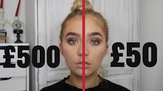 FULL FACE OF DRUGSTORE vs HIGHEND MAKEUP TUTORIAL