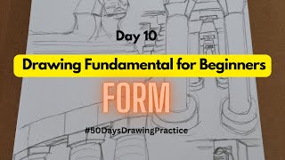 Day 10, Simplified Drawing using "Forms"/Drawing Fundamental (Egyptian Sculptures) Beginners Drawing