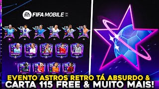 115 FREE🔥😨EVENTO ASTROS RETRO TÁ ABSURDO DMS & COM MUITA CARTAS TOPS!|FIFA 23 MOBILE|