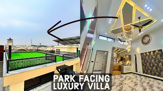 Luxurious 7 Marla park face Designer House with roof top lawn for sale in  Bahria Town Islamabad