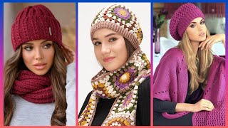 Beautiful 😍 stylish with Crochet pattern cap Shawl pattern easy Crochet shawl scarf 🧣 of ideas