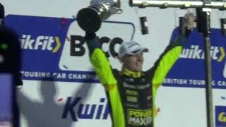 BTCC 2024: Brands Hatch GP - Aron Taylor-Smith presented with the independents championship trophy