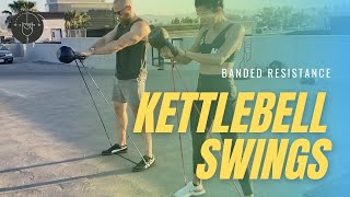 Banded Kettlebell Swings