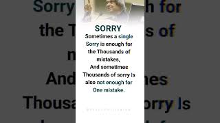 sorry #sometimes is a #single sorry is a thousands of mistakes  #trending #motivational #shorts