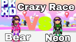 Which One Is Better?!🤔|| Neon Armor VS Bear Armor || Crazy Run Race🏁 || Pkxd Universe🌍||Like And Sub