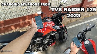 Charging My Phone From TVS RAIDER 125 2023 | TVS | Rahul Jangid #video #bike #charging #raider #time