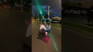 Crazy Harley Wheelie with Passenger