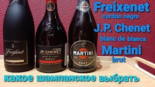 Выбираем шампанское Игристые вина Freixenet cordon negro  J.P. Chenet blanc de blancs  Martini brut