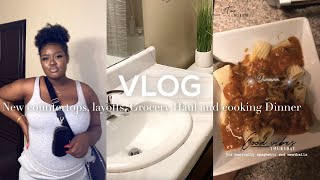 MOVING VLOG 3 | NEW COUNTERTOPS, LAID OFF, GROCERY HAUL + COOKING DINNER