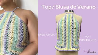 Top de verano ☀️ / Súper fácil a CROCHET/ PASO A PASO/ TODAS LAS TALLAS - anncrochet