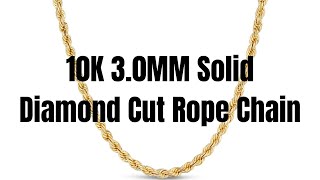 10k 3.0mm Solid D/C Rope Chain