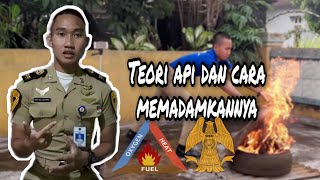 Teori api dan cara memadamkan api menggunakan peralatan tradisional (karung goni basah)