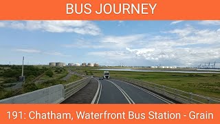 🇬🇧 BUS JOURNEY (TIMELAPSE) | Arriva Kent & Sussex 191: Chatham - Grain