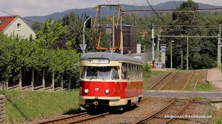 Poslední jízdy tramvají v Liberci na rozchodu 1000 mm.