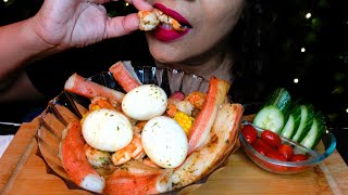 ASMR Small Seafood Boil in Cajun Butter Sauce | Eating Sounds | No Talking