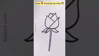 Rose drawing for kids | easy flower drawing | #satisfying#short#shorts#youtubeshorts#new#video