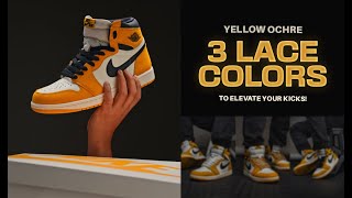 🌈 Elevate Your Kicks! Lace Swap Magic on Jordan 1 High OG "Yellow Ochre"! 🎨✨