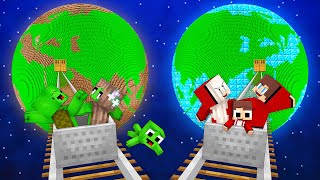 Mikey Family & JJ Family Found Road To POOR and RICH Planets in Minecraft (Maizen)