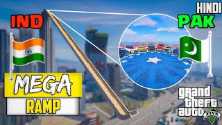 INDIAN CARS VS PAKISTAN CARS BIG WATER CROSSING JUMP CHALLENGE #gta5