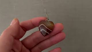 VINTAGE AGATE HEART CHARM