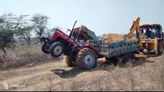 New Jcb Backhoe Machine Loading Black Mud In Mahindra and Newholland Tractors | Jcb Tractor Cartoon