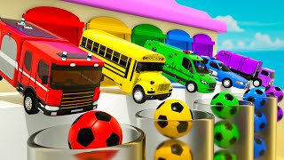 Wheels on the Bus + Finger Family Song | Colorful Soccer Balls | Baby Nursery Rhymes & Kids Songs