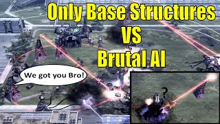 Beat Brutal AI ONLY WITH BUILDINGS?! (C&C 3 Kane's Wrath) [RTS]