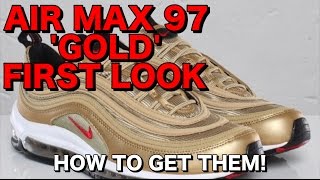 AIR MAX 97 GOLD FIRST LOOK | Silver Bullet and Gold AM97 Release Date | How to buy Air Max 97 April