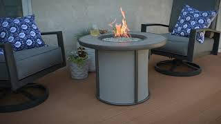 Grey Stonefire Round Gas Fire Pit Table