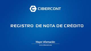 REGISTRO DE NOTA DE CRÉDITO CIBERCONT