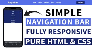 How to create responsive navigation bar with HTML CSS And JavaScript