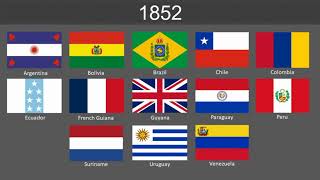 Evolution of South America flags 1500-2024