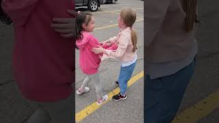 Watch these 6-year-old besties surprised by a parking lot reunion | Humankind #shorts #goodnews