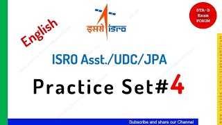 ISRO Assistant UDC JPA | General English | Practice Set 4