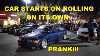 M3 STARTS ROLLING ON ITS OWN! PRANK OWNER OF CAR! FAKE TOW with TOW MAN!