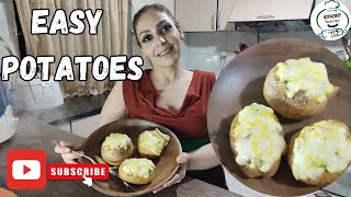 easy baked potato with a sausage fast recipe |step-by-step| tutorial