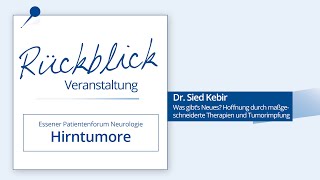 Teil 4: Patientenforum Neurologie Hirntumore