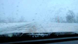 roads in russia | a standard blizzard on e105/m18 between nickel and zapolyarnyj