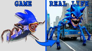 Bus Shin Sonic Tape Monster In Real Life Vs Game / All Eat Monster / Guess The Eater MONSTER'S VOICE