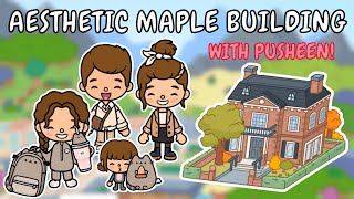 Aesthetic Maple Avenue Building with Pusheen 🩶💖 Toca Boca House Ideas 😍 TOCA GIRLZ