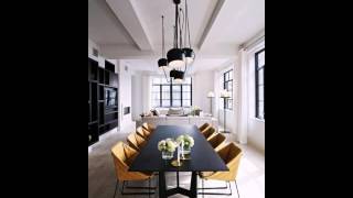 Fantastisches Interieur Schwarze Möbel Simple Pendelleuchten Einzigartige Stühle