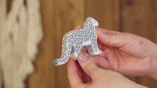 Snow Leopard figurine - Waldorf Animals by Wooden Caterpillar